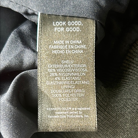 Kenneth Cole Women's Shirred-Sleeve Dark Navy Grey Bomber Jacket Sz XS - Picture 9 of 12